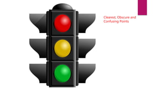 Clearest, Obscure and
Confusing Points
 