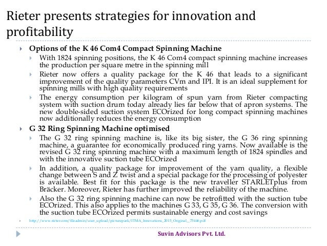 q package rieter by Advisors INNOVATIONS Suvin 2015 ITMA