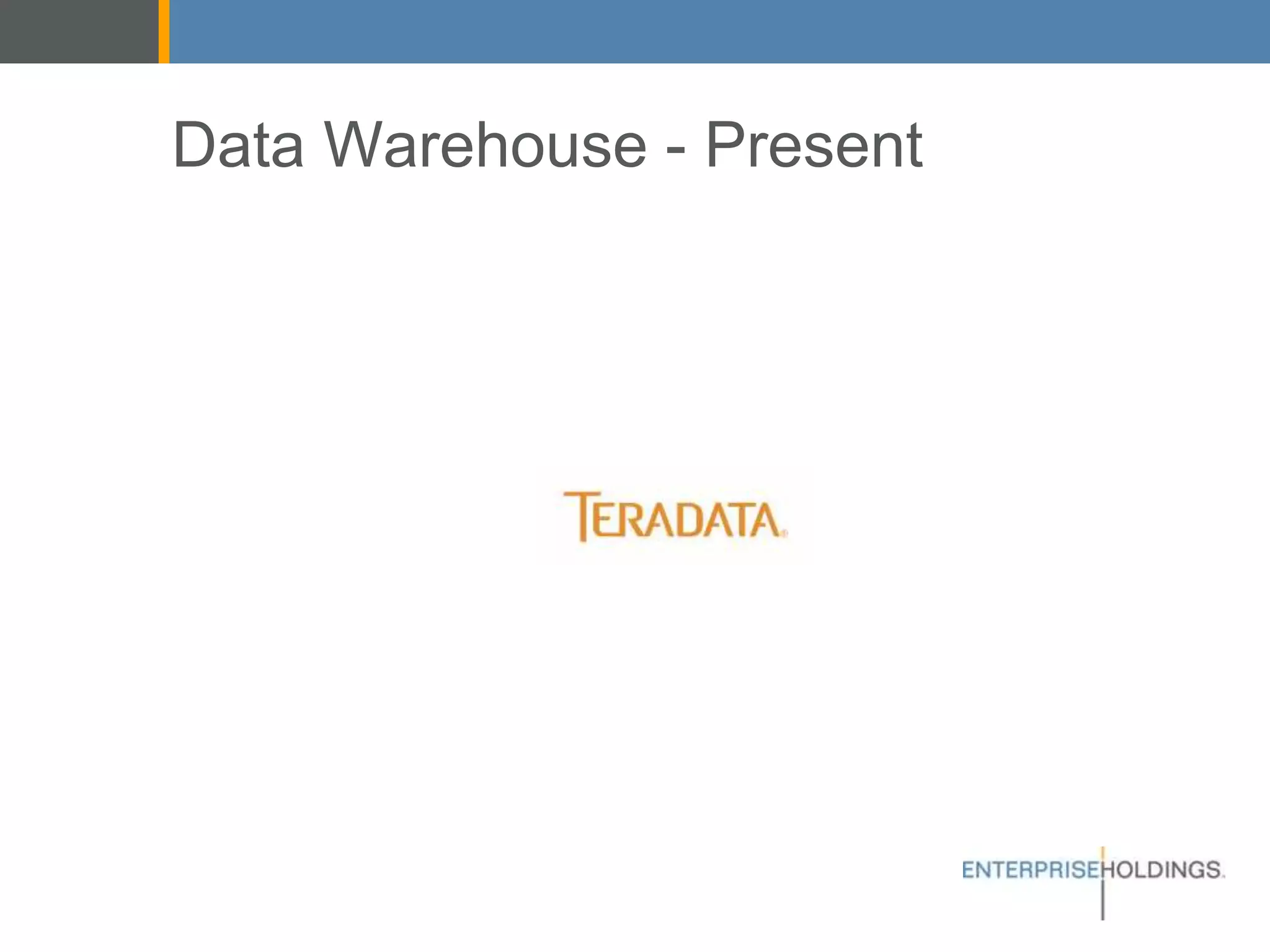Data Warehouse - Present
 