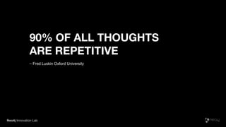 Neo4j Innovation Lab
90% OF ALL THOUGHTS
ARE REPETITIVE
– Fred Luskin Oxford University
 