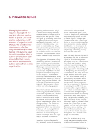 Innovation Leadership Study: Managing Innovation - An Insider ...