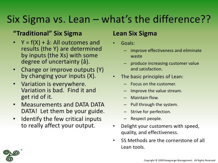six sigma vs lean six sigma