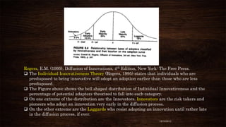Rogers, E.M. (1995), Diffusion of Innovations, 4th Edition, New York: The Free Press.
 The Individual Innovativeness Theo...