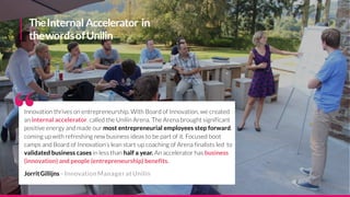 Startup
Fund
Emerging
Business
Areas
Centerof
Excellence
External
Incubator
Internal
Accelerator
Community
ofPractice
Inno...