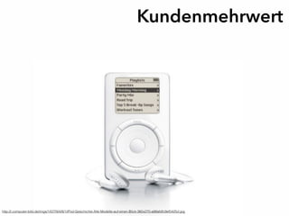 Kundenmehrwert
http://i.computer-bild.de/imgs/1/0/7/9/4/8/1/iPod-Geschichte-Alle-Modelle-auf-einen-Blick-360x270-a98afdfc9ef5425d.jpg
 