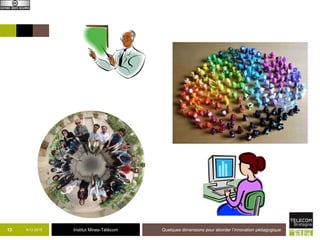 Institut Mines-Télécom9-12-2015
Quel
ques
dime
nsion
s
pour
abor
der
l’inno
Enseignant,
quelle posture ?13
 