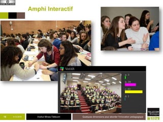 Institut Mines-Télécom
Visible Learning
John Hattie
9-12-2015 Quelques dimensions pour aborder l’innovation pédagogique15
http://visible-learning.org/nvd3/visualize/hattie-ranking-interactive-2009-2011-2015.html
 