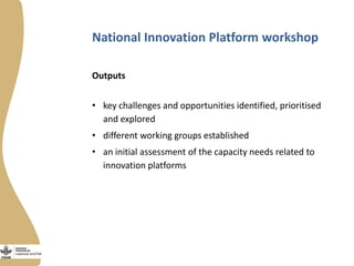 Innovation platforms in the aquaculture value chain in Egypt