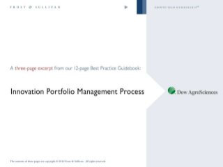 Innovation Portfolio Management Process - Dow Agrosciences