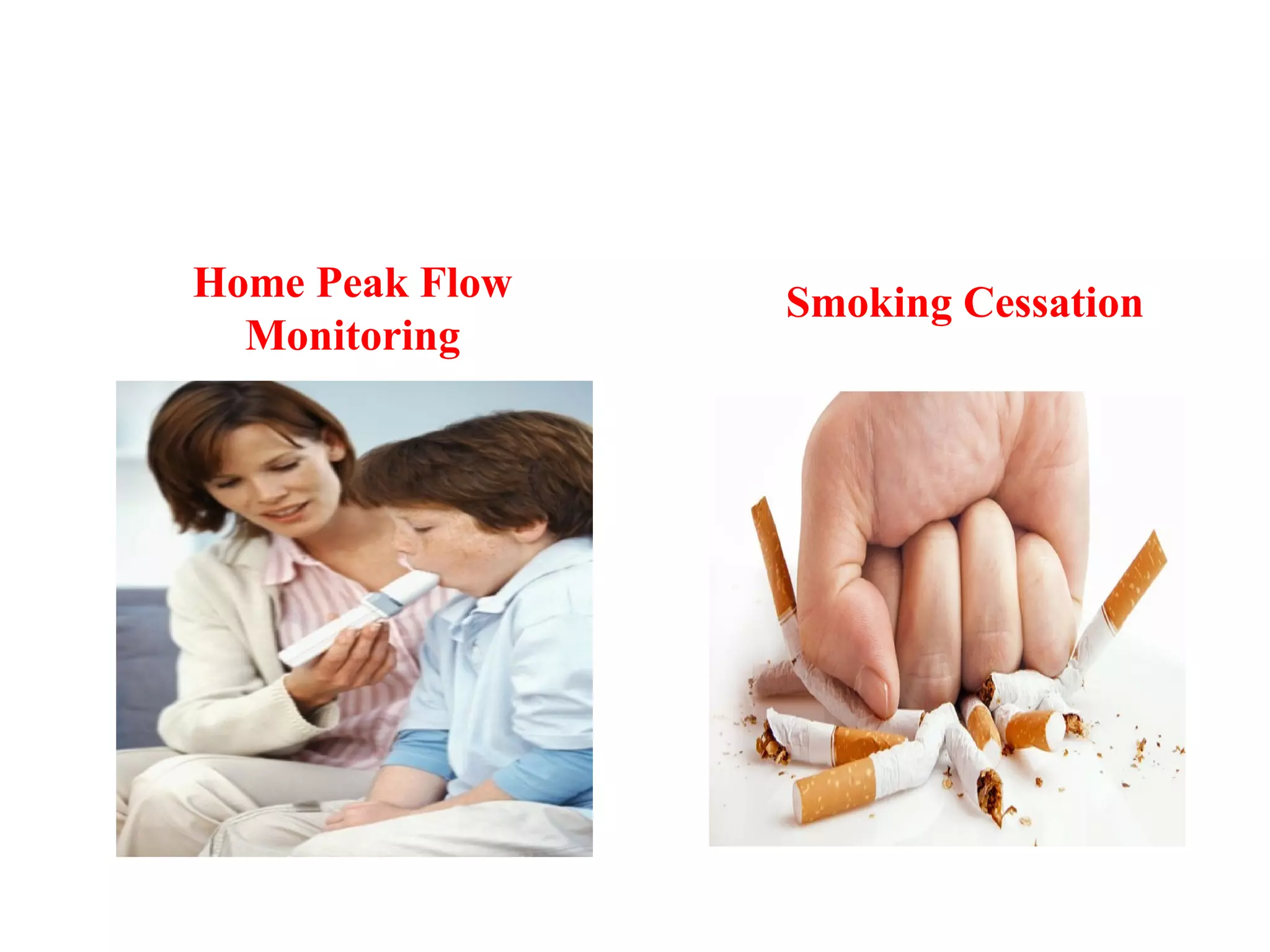 Home Peak Flow
Monitoring
Smoking Cessation
 