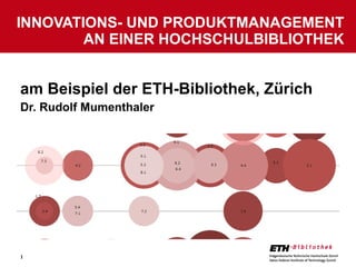 am Beispiel der ETH-Bibliothek, Zürich Dr. Rudolf Mumenthaler INNOVATIONS- UND PRODUKTMANAGEMENT AN EINER HOCHSCHULBIBLIOTHEK 