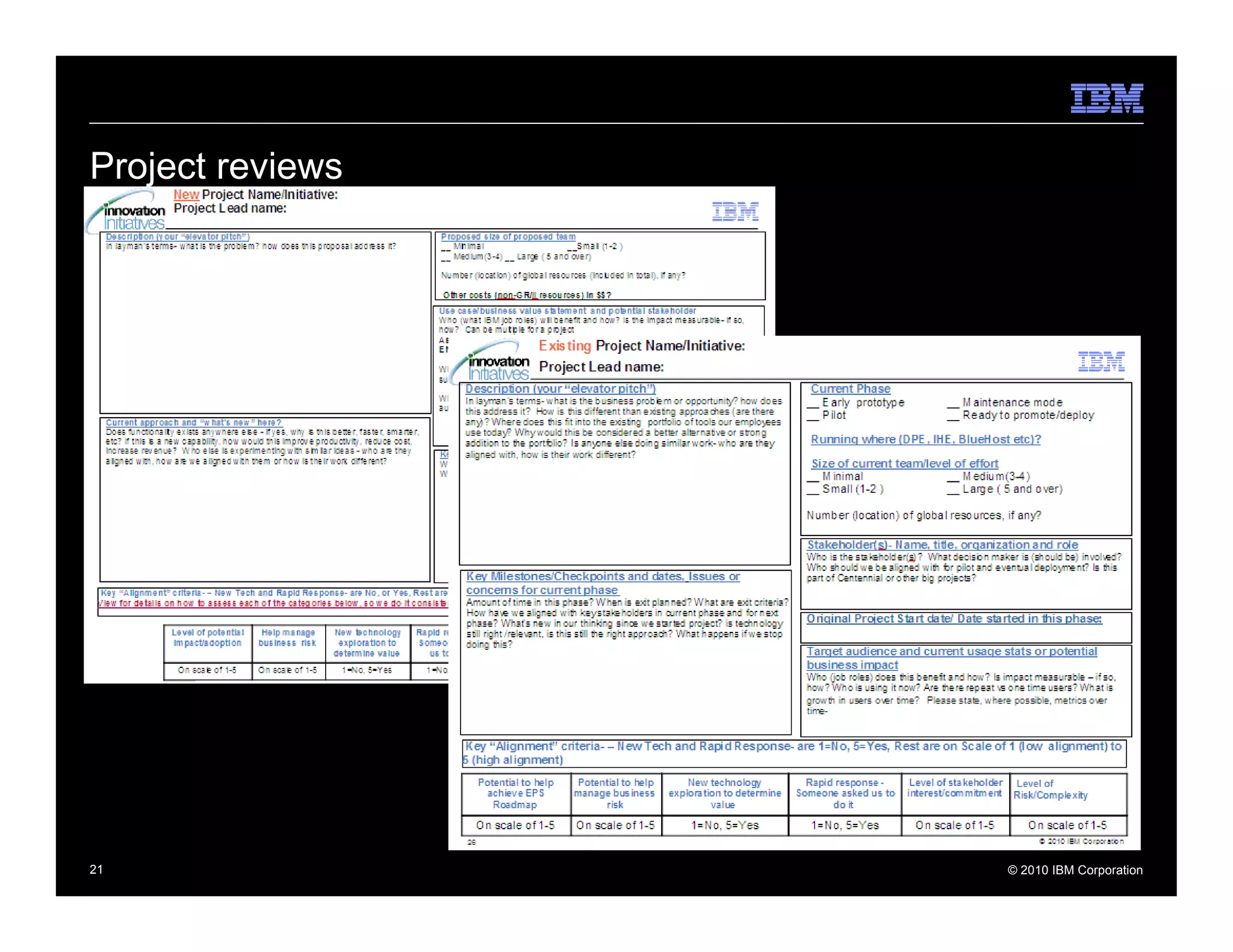 Project reviews




21                © 2010 IBM Corporation
 