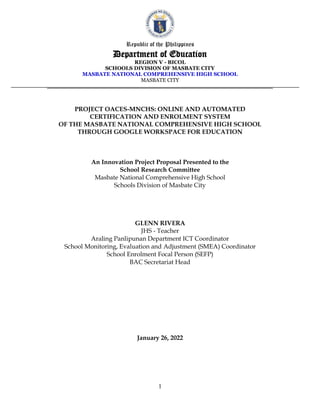 Innovation Project Proposal in DepEd - Super Draft | PDF
