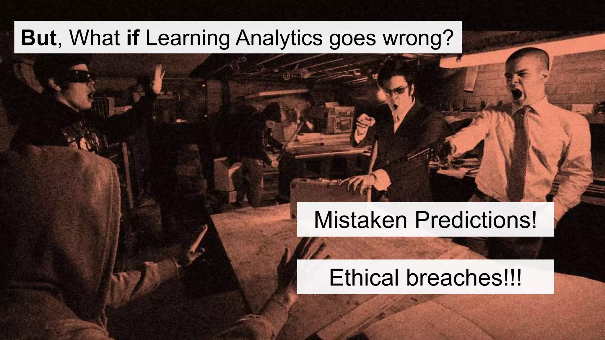 But, What if Learning Analytics goes wrong?
Mistaken Predictions!
Ethical breaches!!!
 