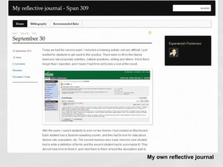 My own reflective journal 