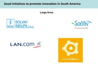 Good initiatives to promote innovation in South America

                         Large firms
 