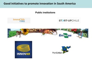 Good initiatives to promote innovation in South America

                        Public institutions
 