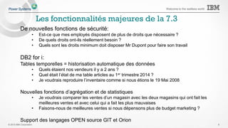 © 2015 IBM Corporation
Welcome to the waitless world
IBM i : Stratégie et feuille de route
Doug Balog
General Manager, Power Systems
Version en français :
https://ibm.biz/Bd4gDK
 