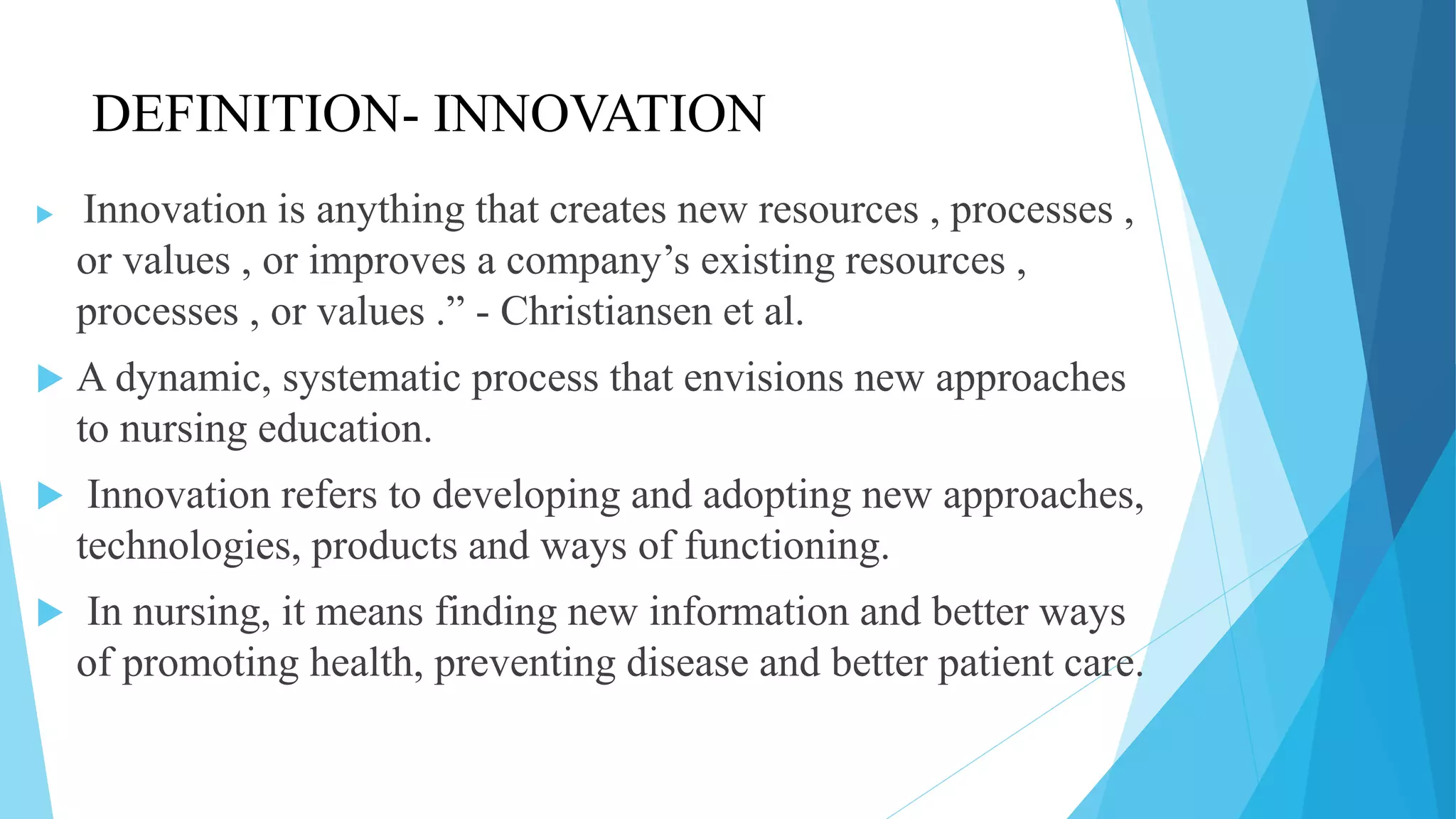 Innovations in nursing | PPTX