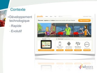 Contexte
Développement
technologique
- Rapide
- Evolutif
 
