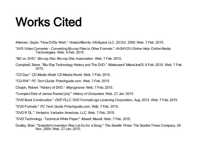 history of optical disc technology works cited documentary