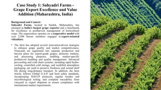 INNOVATION STRATEGIES FOR POST HARVEST MANAGEMENT OF HORTICULTURAL ...