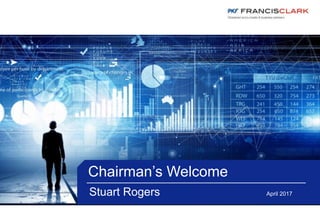 Chairman’s Welcome
Stuart Rogers April 2017
 