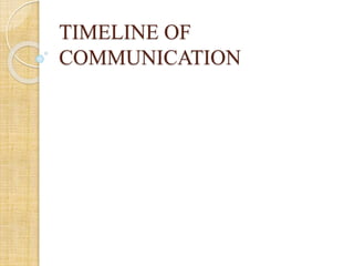 TIMELINE OF
COMMUNICATION
 