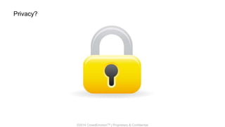 ©2014 CrowdEmotionTM | Proprietary & Confidential
Privacy?
 