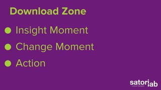 Download Zone 
● Insight Moment 
● Change Moment 
● Action 
 