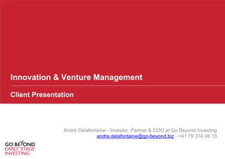 Open Innovation & Corporate Venturing - Corporate meet Startups as a source of Innovation