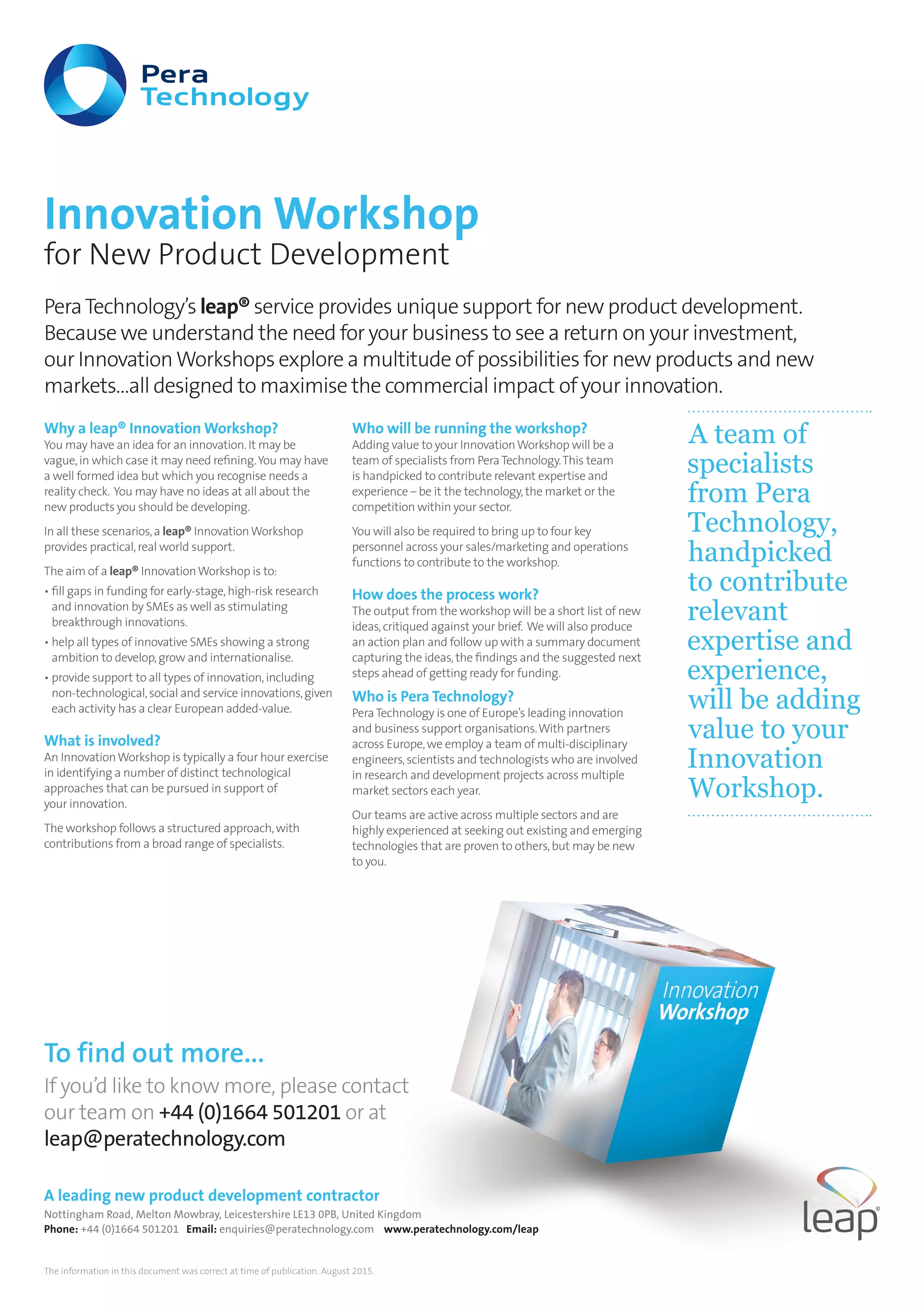 Innovation workshop - Fact Sheet | PDF