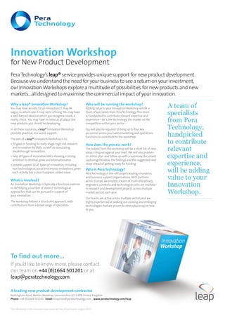 Innovation workshop - Fact Sheet