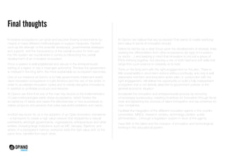 Final thoughts 
Innovative ecosystems can grow and become thriving environments by 
means of many different methodologies or support measures. Factors 
such as the strength of the scientific landscape, governmental strategies 
and support, and the transparency of the overall access for start-ups 
into the system are crucial when it comes to influencing the overall 
development of an innovative ecosystem. 
Once a system is well established and secure in the entrepreneurial 
setting of a region or city, it must gain autonomy. The less the government 
is involved in the long term, the more sustainable an ecosystem becomes. 
One of our missions at Opinno is to help governments implement world-class 
innovation ecosystems in Latin America and the rest of the world, in 
order to accelerate innovation cycles and to create disruptive innovations, 
in addition to profitable products and services. 
At Opinno we think that one of the main key factors is the implementation 
of Lean methodologies within these ecosystems, which fosters the 
acceptance of failure and raises the effectiveness of new businesses to 
deliver products and services that solve real world problems and needs. 
Another key factor for us is the adoption of an Open Innovation framework 
– a framework to create a high value network that establishes a natural 
partnership amongst governments, organizations, entrepreneurs and other 
entities, including large institutions such as MIT, Harvard, Stanford, and 
where, in a transparent manner, everyone adds the right value and, at the 
same time, benefits from each other. 
At Opinno we believe that any ecosystem that wants to create real long-term 
value in terms of innovation should: 
Define its identity via a clear focus upon the development of strategic lines, 
seeking the differentiation from other ecosystems (by type of innovation, 
by sector ...) and keeping in mind that innovation is not just a group of 
PhDs thinking together, but requires a mix of both hard and soft skills that 
range from pure science to creativity at its best. 
Think on the long term with the right engagement for the plan. There is 
little sustainability in short-term actions without continuity, and only a well 
elaborated mid-term and long-term action plan, in conjunction with the 
right engagement, will deliver the opportunity to build a fully independent 
ecosystem that is not directly attached to government policies or the 
general economic situation. 
Accelerate the innovation and entrepreneurial process by removing 
unnecessary bureaucracy, creating incentives for innovation through fiscal 
tools and lightening the process of talent immigration and tax-schemes for 
new companies. 
Facilitate the integration of the different innovation agents in the country 
(universities, MNCs, research centers, technology centers, public 
administration...) through a legislation system in favor of the agents. 
Have faith in the talent and the inclusion of innovation and technological 
thinking in the educational system. 
 
