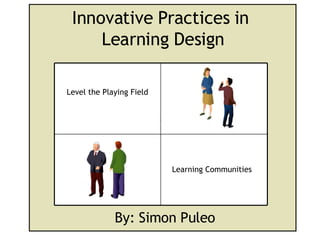 Innovative Practices in  Learning Design By: Simon Puleo Learning Communities Level the Playing Field 