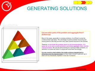 GENERATING SOLUTIONS


macroSOLUTION


                                 Can we solve parts of the problem and aggregate th...