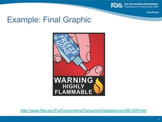 8
Example: Final Graphic
http://www.fda.gov/ForConsumers/ConsumerUpdates/ucm381429.htm
 