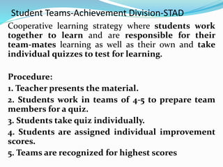Stad Learning Model Innovative approaches for Teaching and Learning | PPTX