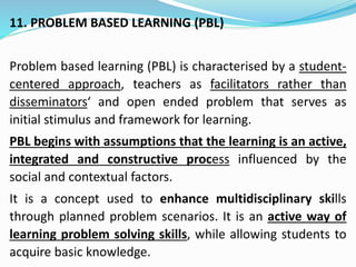 Problem Based Learning Role Examples Innovative approaches for Teaching and Learning | PPTX
