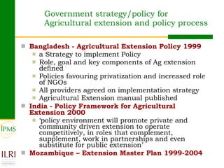 Innovations in agricultural extension: What can Ethiopia learn from global experiences?