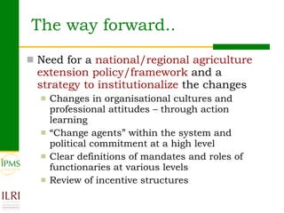 Innovations in agricultural extension: What can Ethiopia learn from global experiences?