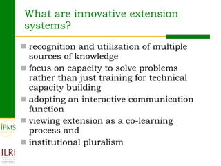Innovations in agricultural extension: What can Ethiopia learn from global experiences?