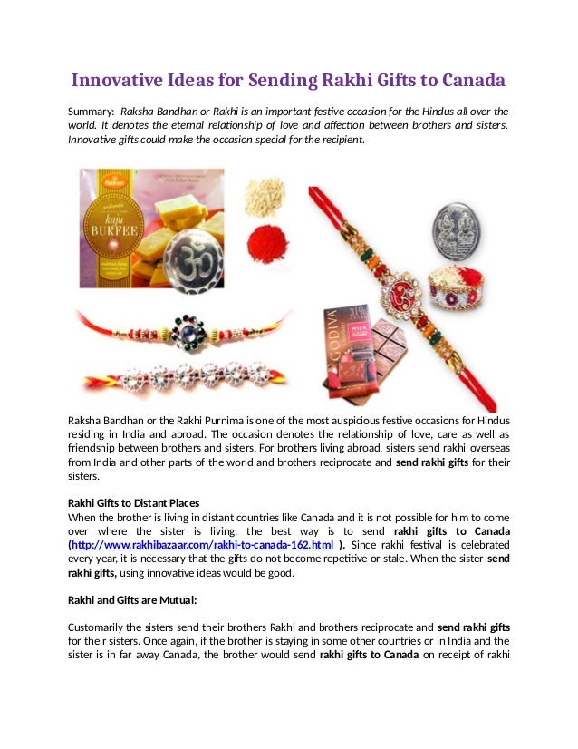 Innovative Ideas for Sending Rakhi Gifts to Canada