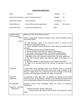 Innovative lesson plan | DOCX