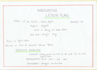 Innovative Lesson Plan - Neenu Rajan