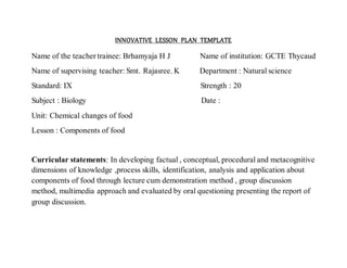 Innovative lesson plan template | DOCX