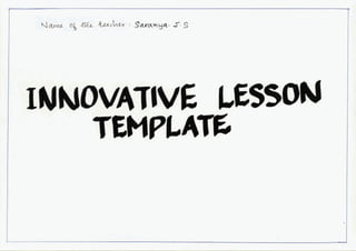 Innovative lesson template | PDF