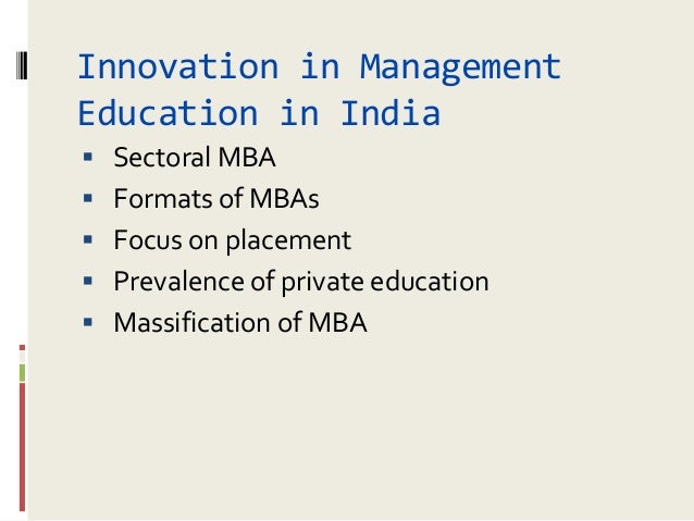 Innovative management education