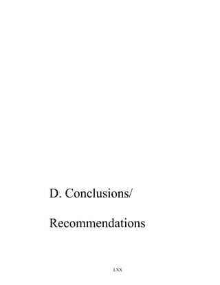 D. Conclusions/
Recommendations
LXX
 