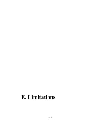 E. Limitations
LXXIV
 